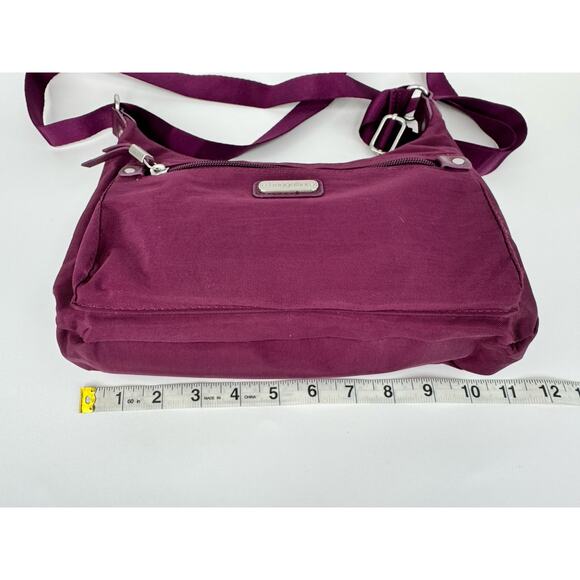 Baggallini Everyday Crossbody Bag Small Hobo Nylon Plum Purple Travel Purse - Picture 3 of 13
